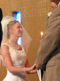 Rick and Jessica at the altar